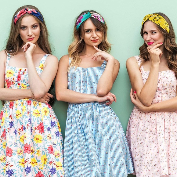 Black, White & Tan Colorblock Elastic Headband - Picture 3 of 7